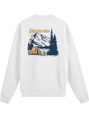 Colermi Mountain Crew Yazılı Kamp Baskılı Sweatshirt
