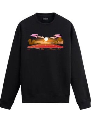 Colermi Gün Batımı Tenis Kortu Sweatshirt
