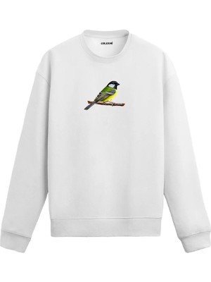 Colermi Doğa Temalı Kuş Baskılı Sweatshirt