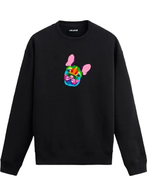 Colermi Fransız Bulldog Baskılı Sweatshirt
