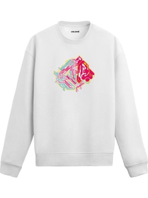 Colermi Teknolojik Aslan Baskılı Sweatshirt