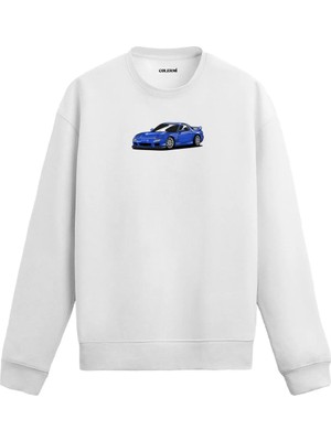 Colermi Modern Spor Araba Baskılı Sweatshirt