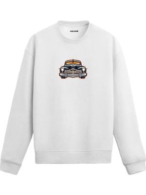 Colermi Önden Görünümlü Vintage Araba Tasarımlı Sweatshirt