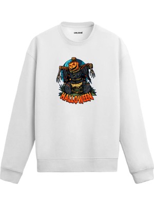 Colermi Korkuluk Temalı Halloween Kabak Sweatshirt