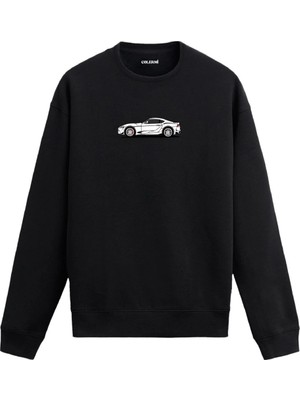 Colermi Yan Profil Araba Baskılı Sweatshirt