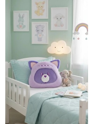 Miniso Care Bears Lisanslı Share Peluş Yastık 35 cm – Kostümlü Baş Şekilli Dekoratif Minder