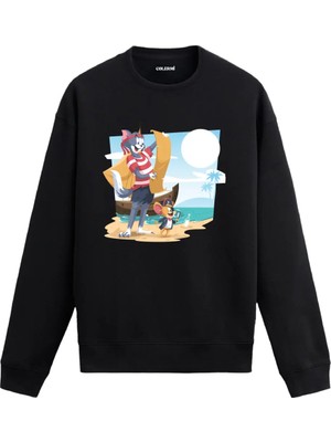 Colermi Korsan Temalı Eğlenceli Karakter Sweatshirt