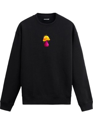 Colermi Gülen Mantar Illüstratif Sweatshirt