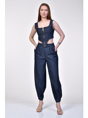 Bebe Plus Balon Fit Pantolon Denim  - Mavi Mavi - S