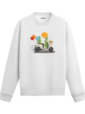 Colermi Scooter Üzerinde Kaktüs Figürlü Sweatshirt