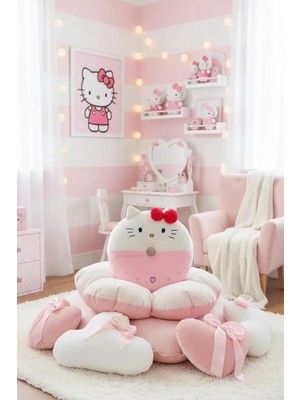 Miniso Sanrio Lisanslı Hello Kitty Oturma Minderi Yumuşak Konforlu Dekoratif Tasarım 36X40 cm