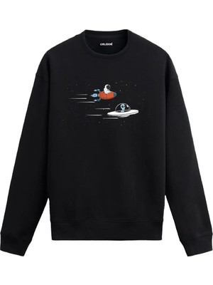Colermi Uzayda Roket ve Ufo Yarışı Sweatshirt