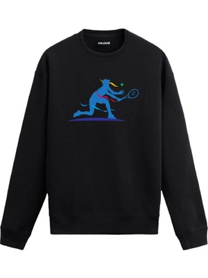 Colermi Tenis Servis Figürlü Sweatshirt