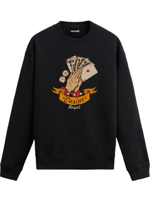 Colermi Casino Temalı Baskılı Sweatshirt