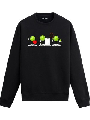 Colermi Karakterli Tenis Topu Figürlü Sweatshirt