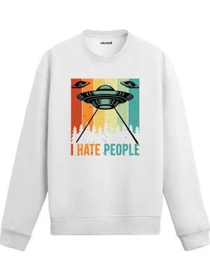 Colermi Uzay Gemili ve Yazılı Uzay Temalı Sweatshirt