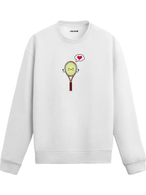 Colermi Aşık Raket Tasarımlı Sweatshirt