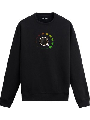 Colermi Enerji Skalası Kahve Baskılı Sweatshirt
