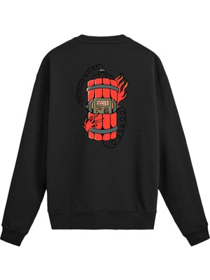 Colermi Sırt Baskılı Zamanlayıcı Tasarımlı Sweatshirt
