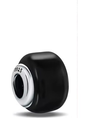 Fubena Mini Siyah Murano Yüzük Charm