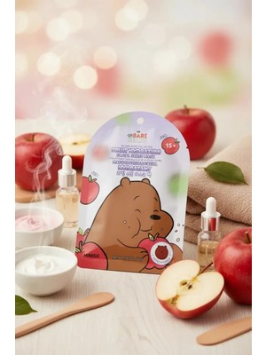 Miniso We Bare Bears Lisanslı Elma Özlü Meyveli Nemlendirici Kağıt Maske Ferahlatıcı Bakım