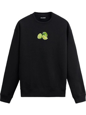 Colermi Limon Dilimli Minimal Tasarım Sweatshirt