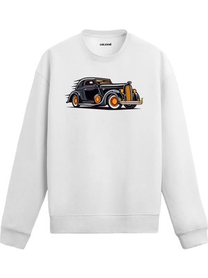 Colermi Klasik Araba Baskılı Sweatshirt