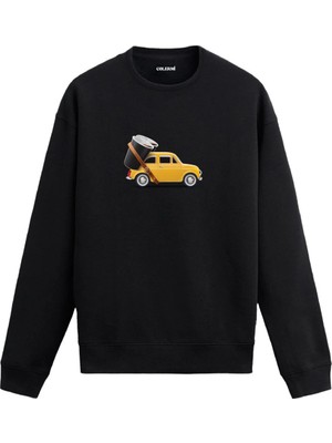 Colermi Kupa Yüklü Araba Temalı Eğlenceli Sweatshirt