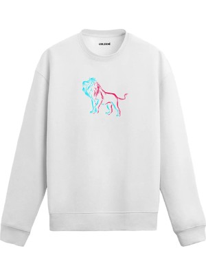 Colermi Cesur Duruşlu Aslan Baskılı Sweatshirt