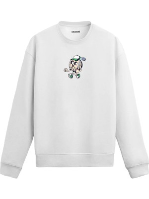 Colermi Tenis Temalı Karakter Baskılı Sweatshirt