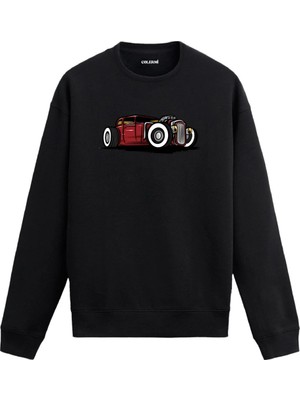 Colermi Modifiye Araba Baskılı Sweatshirt