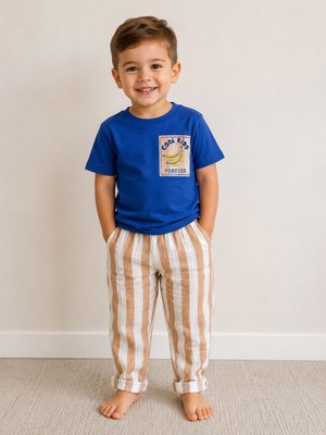 EB Erkek Çocuk Baby Nakışlı Muz Desenli Set