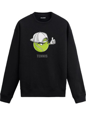 Colermi Şapkalı Tenis Topu Figürlü Sweatshirt