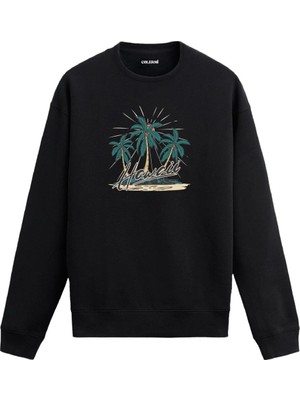 Colermi Hawaii Temalı Tropik Sweatshirt