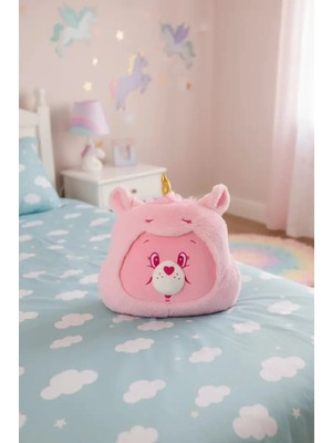 Miniso Care Bears Lisanslı Cheer Peluş Yastık 35 cm – Kostümlü Baş Şekilli Dekoratif Minder