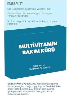 Defne Store Dökülme Karşıtı Şok Bakım & Saç Vitamini 5li Ampul (3 Paketi)