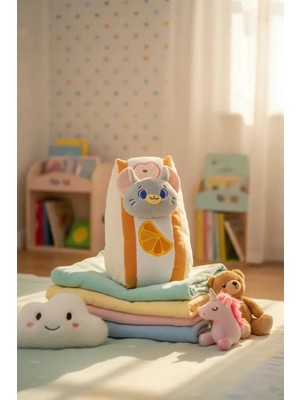 Miniso Lisanslı Tom ve Jerry Gokko Sandviç Figürlü Yastık 55 cm
