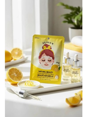 Miniso Doğal Güzellik Serisi Nemlendirici Kağıt Yüz Maskesi – Ferahlatıcı Limon Özlü Tek Kullanımlık