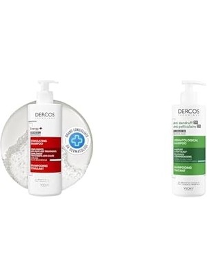 Defne Store Dercos Energisant Dökülme Karşıtı Bakım Şampuanı X1 + Vıchy Shampooıng Antı-Pel Gras 390 ml Normal/yağlı Saçlar Için X1