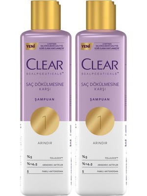Defne Store Clear Scalpceuticals Saç Bakım Şampuanı Saç Dökülmesine Karşı 300 ml (2 Paketi)
