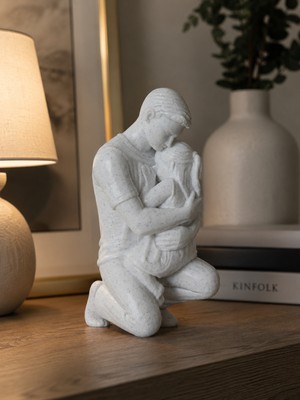 My Craft 3D Babalar Günü Baba Kız Sarılma Biblosu Dekoratif Aile Temalı Özel Üretim Hediye 10 cm