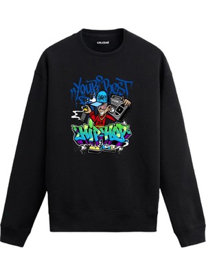 Colermi Hip-Hop Temalı Sokak Stili Sweatshirt
