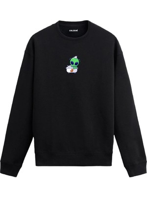Colermi Banyo Yapan Uzaylı Figürlü Sweatshirt