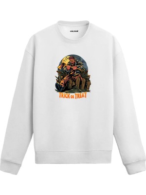Colermi Korkuluk Figürlü Halloween Temalı Sweatshirt