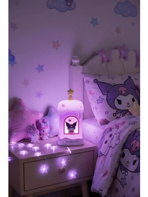 Miniso Sanrio Lisanslı Kuromi Mum Figürlü Dekoratif Gece Lambası 12 cm – Yumuşak Işıklı Tasarım