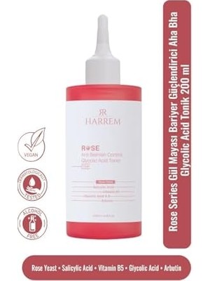 Defne Store Rose Series Gül Mayası Bariyer Güçlendirici Aha Bha Glycolic Acid Tonik 200 ml