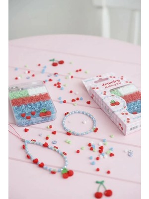 Miniso Lisanslı Meyve Serisi Kiraz Temalı Kendin Yap Boncuk Bileklik Seti