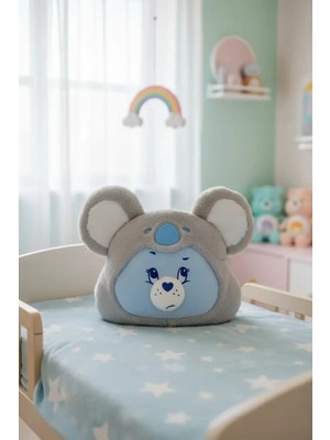 Miniso Care Bears Lisanslı Grumpy Peluş Yastık 35 cm – Kostümlü Baş Şekilli Dekoratif Minder