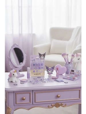 Miniso Sanrio Lisanslı Kuromi Jöle Yapışkanlı Takma Tırnak Seti Mor – Şeritli Modern Tasarım