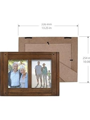 Defne Store Prinz Homestead Çift Kişilik 5x7 Koyu Ceviz Resim Çerçevesi - Eskitilmiş Rustik Dekor Ahşap Fotoğraf Çerçevesi, Iki Yönlü Şövale, Duvar Veya Masa Üstü Sergisi